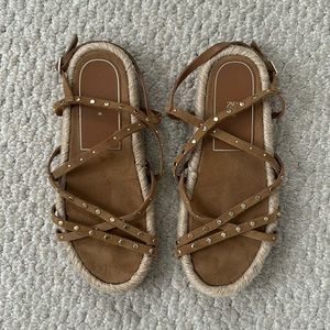 Zara Strappy Stud Espadrilles 36